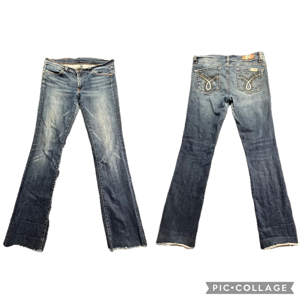 We The People Women‎ Denim Studded Bootcut Jeans Size 32 Blue